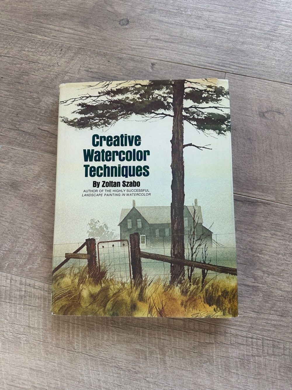 Creative Watercolor Techniques Vintage Green Cloth Bound Book